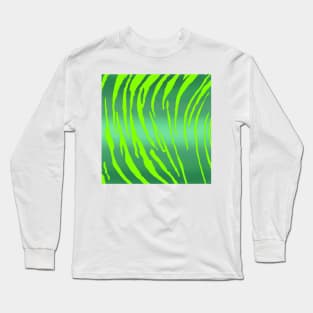 Metallic Tiger Stripes Greens Long Sleeve T-Shirt